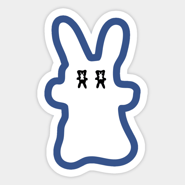 Lapo the Kid White Rabbit Sticker by jumitu404